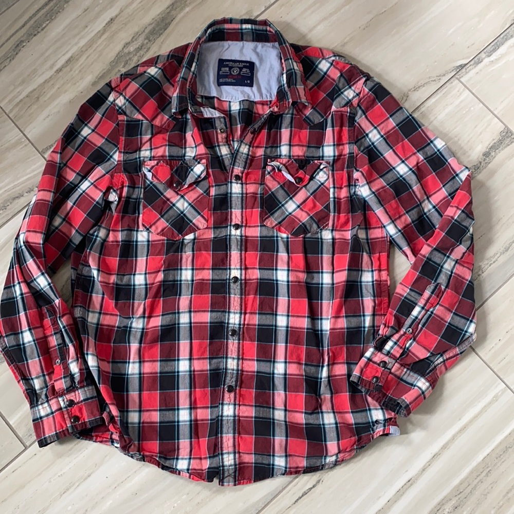 Men’s American Eagle Snap Shirt Vintage Fit - Lrg